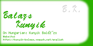 balazs kunyik business card